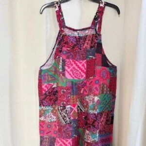 Patchwork Jumpsuit Overalls Boho Festival